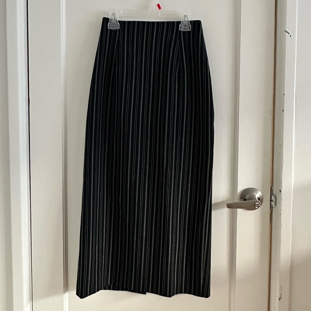 Virani Vintage Black and White Striped Pencil Skirt